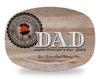 Personalized Dad Grilling Platter: Father's Day BBQ Plate