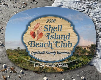 Personalized Vacation Platter, Custom Shell Island Plate, Custom Family Name Serving Tray