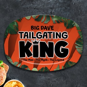 Tailgating King, Custom Grilling Plate, Bengals Football Game Day Platter, Tailgate, Cincinnati Jungle Inspired Grilling And Serving Plate