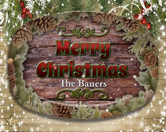 Grilling Platter, Secret Santa Gift, Personalized Holiday BBQ Plate, Merry Christmas Serving Platter