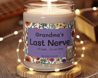 My Last Nerve Candle Mothers Day Gift Funny Candle Personalized Candle Gift Custom Name Candle Funny Gift for Her, 9 Ounce Soy Candle, Laven