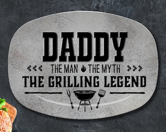 BBQ Grill Platter, Christmas Grilling Gift for Him, Personalized Gift for Dad, grilling accessories, Custom Plate For Him