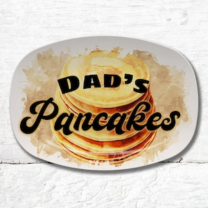 Dad&#39;s Pancake Plate, Personalized Pancakes Platter, Pancake Lovers, Gift For Him, Funny Platter, Custom Serving Platter, Funny Gifts For Dad