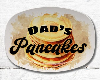 Dad's Pancake Plate, Personalized Pancakes Platter, Pancake Lovers, Gift For Him, Funny Platter, Custom Serving Platter, Funny Gifts For Dad
