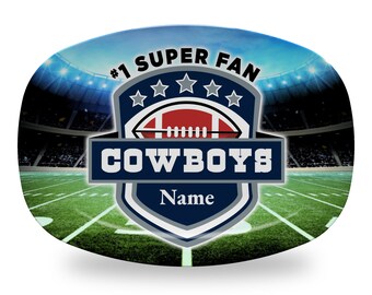 Cowboys Football Game Day Platter, Tailgate, Superbowl Party, Personalized Platter, Dallas Cowboys Inspired Custom Serving Plate, Gift For F