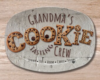 Grandma's Cookie Tasting Crew Platter, Personalized Cookie Tray, Cookie Tasting Crew, Grandma's Mothers Day Gift, Gift From Grandkids