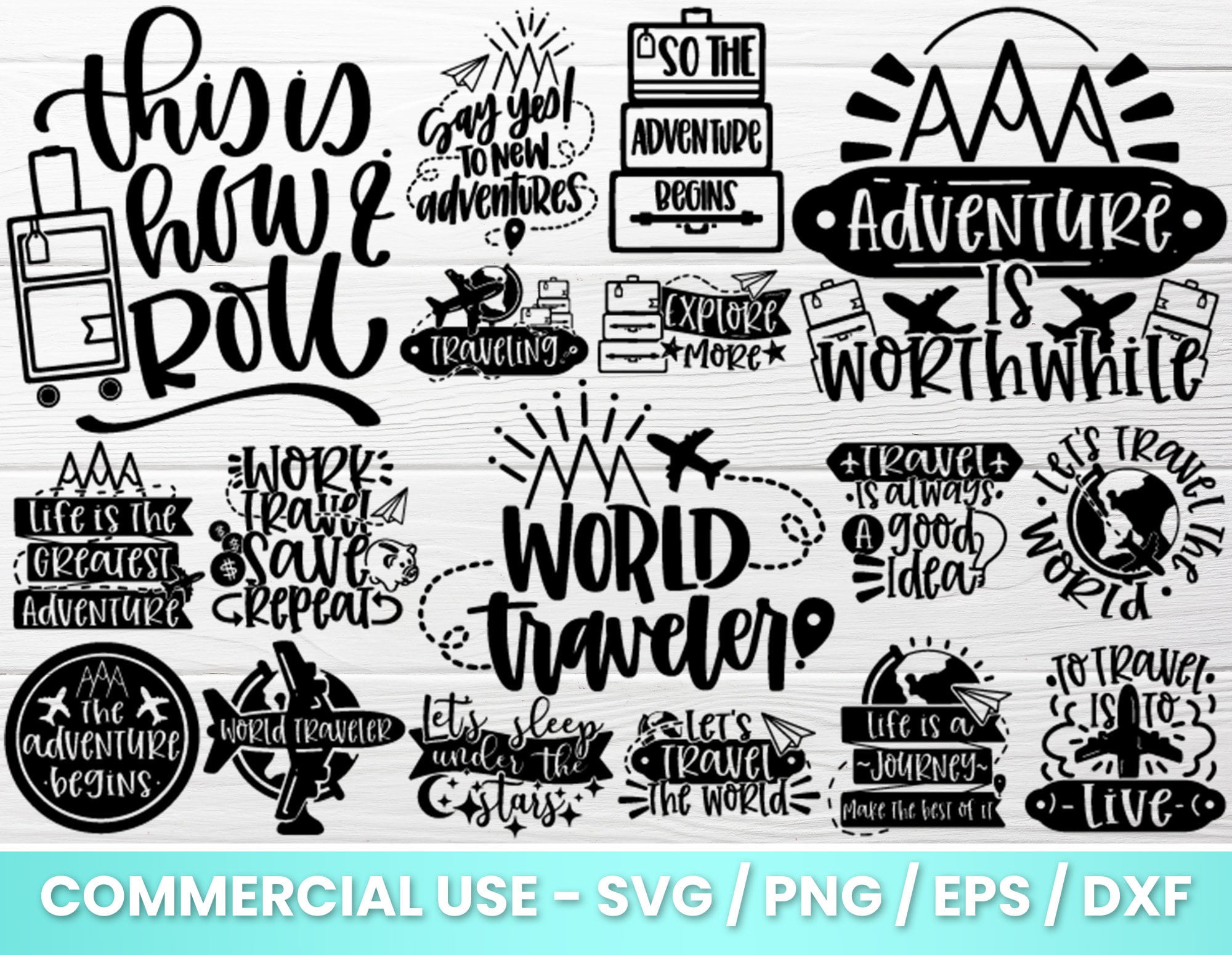 Travel Svg Bundle Svg Files for Cricut Svg Cut Files Etsy