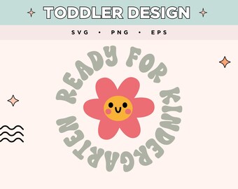 Gotowy do przedszkola SVG | Cyfrowy projekt dla malucha | Kwiat przedszkola SVG na koszulki