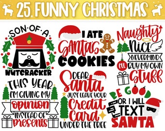 Funny Christmas Svg Bundle | Santa Svg | Elf Svg