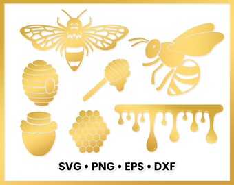 Bee Svg Bundle | Honey Svg | Honeycomb Svg | Hexagon Svg