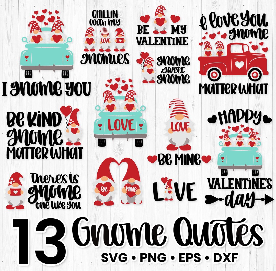 Valentines Day Svg | Gnome Svg Bundle | Valentines Gnomes Svg - Etsy