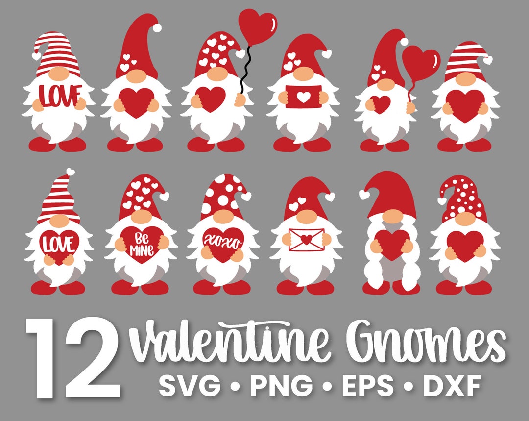 Valentines Day Svg | Gnome Svg Bundle | Valentines Gnomes Svg - Etsy