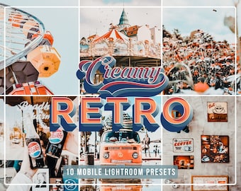 10 Creamy Retro Lightroom Mobile Presets | Retro instagram filter | Vintage Lightroom Desktop Mobile presets | Old photo filter