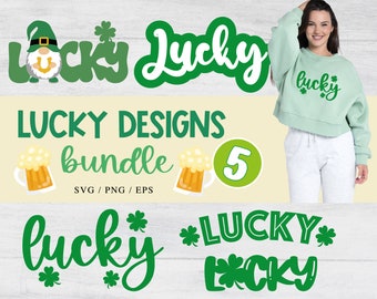 Lucky Svg Bundle | St Patricks Day Svg | Lucky Designs Png