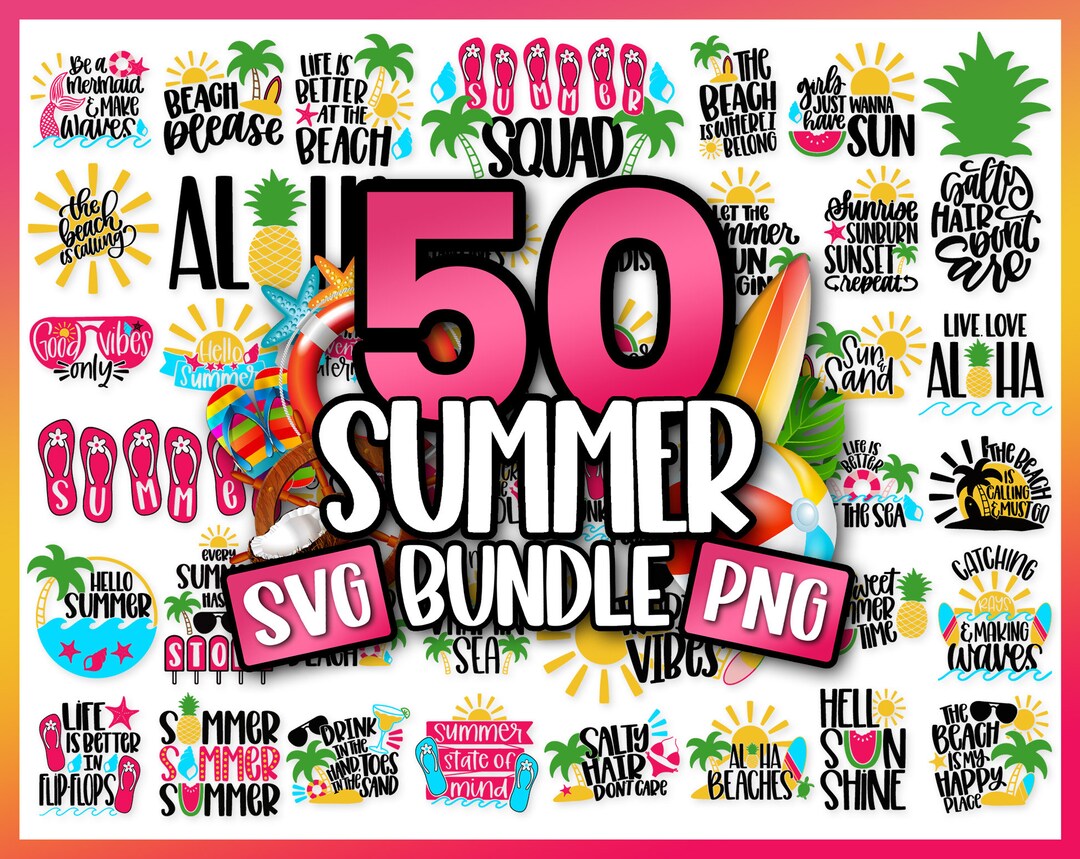 Summer Svg Bundle | Beach Svg | Summertime Svg - Etsy