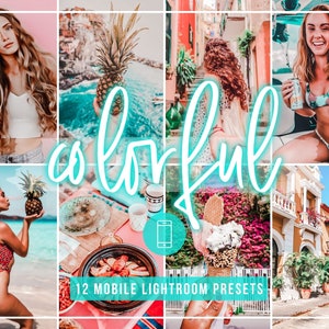 12 Colorful Lightroom Mobile Presets | Instagram presets | Mobile Lightroom Presets
