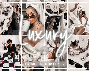 8 Luxury Lightroom Mobile Presets | White presets | Mobile presets Instagram | Influencer presets