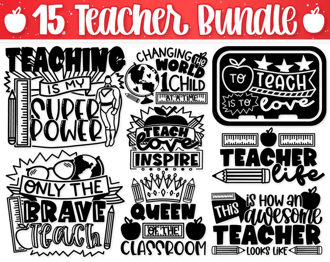 Teacher Svg Bundle | School Svg | Teaching Svg - Etsy