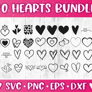 Pacote SVG de coração | Dia dos Namorados SVG | Clipart de coração | Corações dos namorados SVG