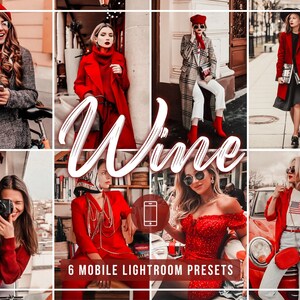 6 Wine Lightroom Mobile Presets | Mobile presets instagram | Lightroom Presets | Instagram Preset