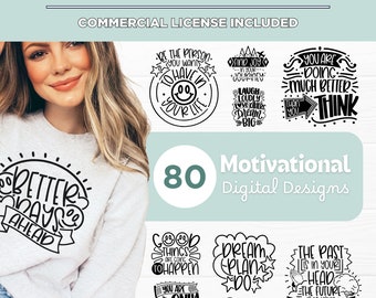 Pakiet motywacyjny Svg | Inspirujący Svg | Pozytywne cytaty Svg