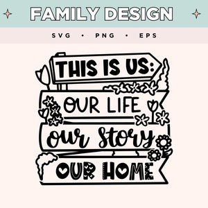 Somos nosotros, nuestra vida, nuestra historia SVG / Diseño decorativo familiar Svg Png / Cita familiar PNG EPS / Decoración del hogar para camisetas