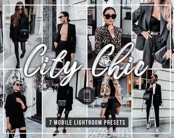 7 City Chic Lightroom Mobile Presets | Urban presets | Black presets | Dark and moody presets