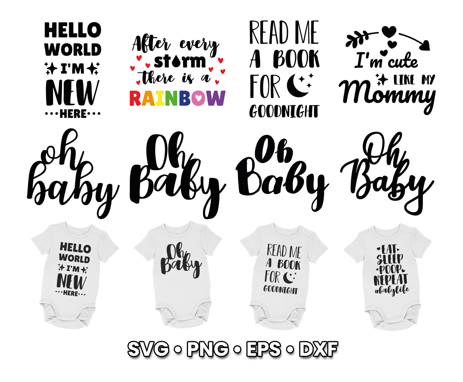 Baby SVG Bundle Onesie Svg 1OO Baby Onesie Svg | Etsy