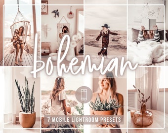 7 Bohemian Lightroom Mobile Presets | Boho presets | Mobile presets instagram | Lightroom Presets