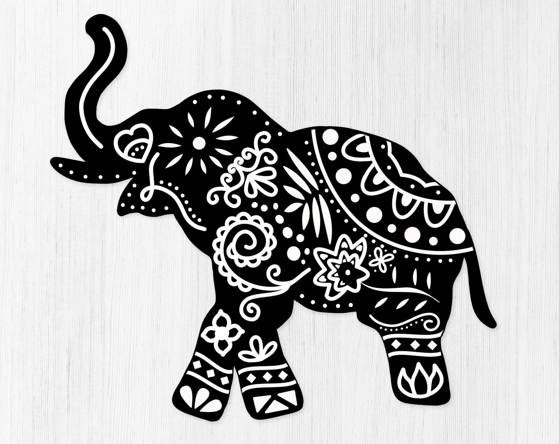 Elephant Mandala Svg Elephant Svg Floral Svg - Etsy Australia
