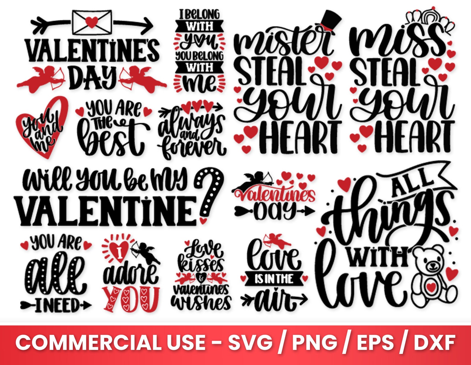 Valentines Day Svg Bundle | Valentines Day Quotes Svg | Love Quotes Svg ...