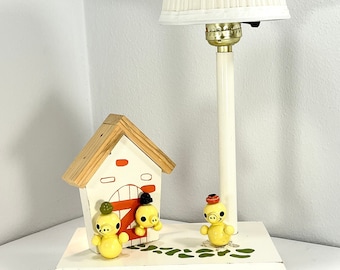 Three Little Pigs Nursery Rhyme Nightlight & Music box Unique Wooden Table Lamp