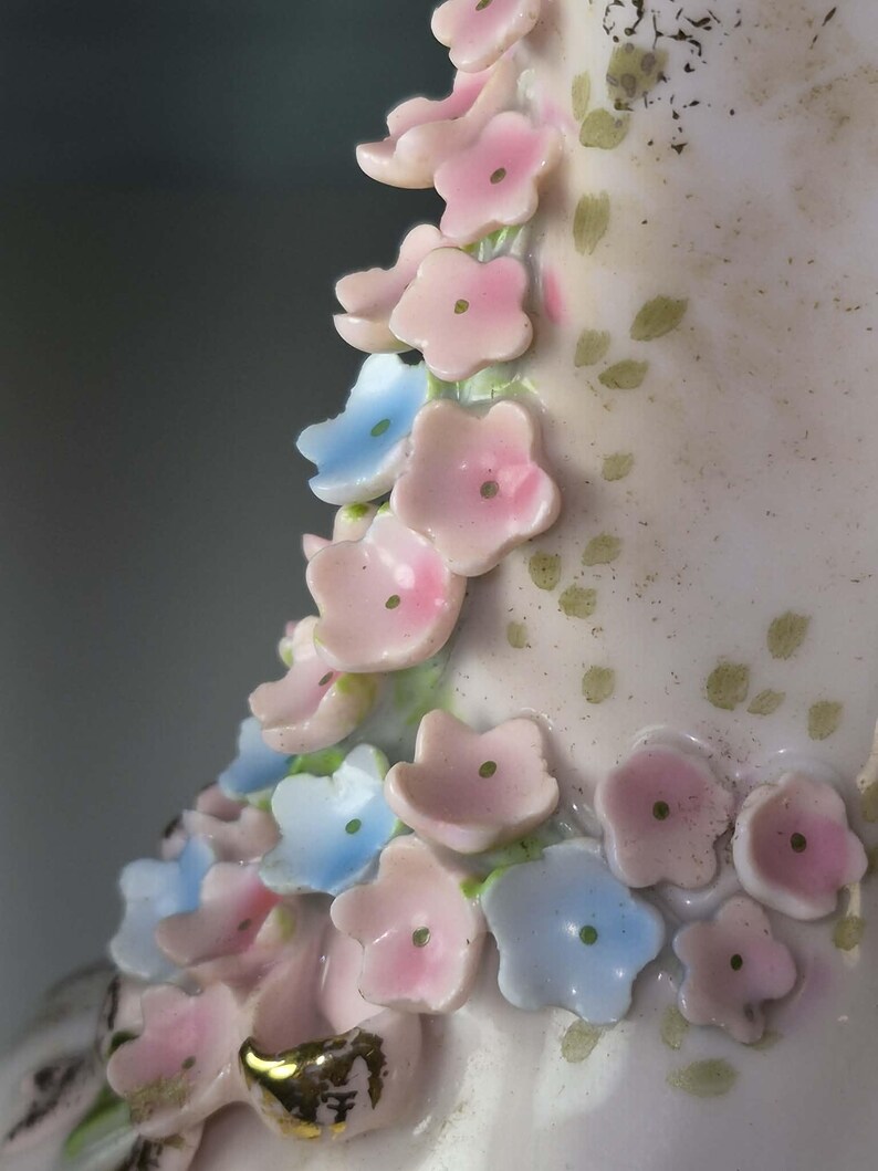 Elegant Baby Pink Bud Vase by Lefton China with Delicate Porcelain Flowers image 5