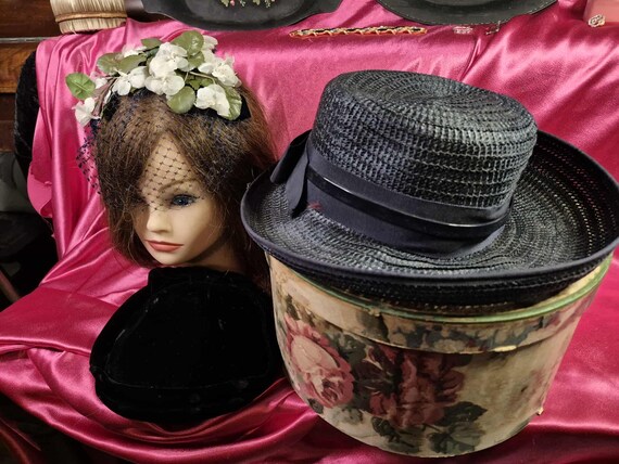 Vintage Hats - Black Velvet Calot or Juliet Hat, … - image 12