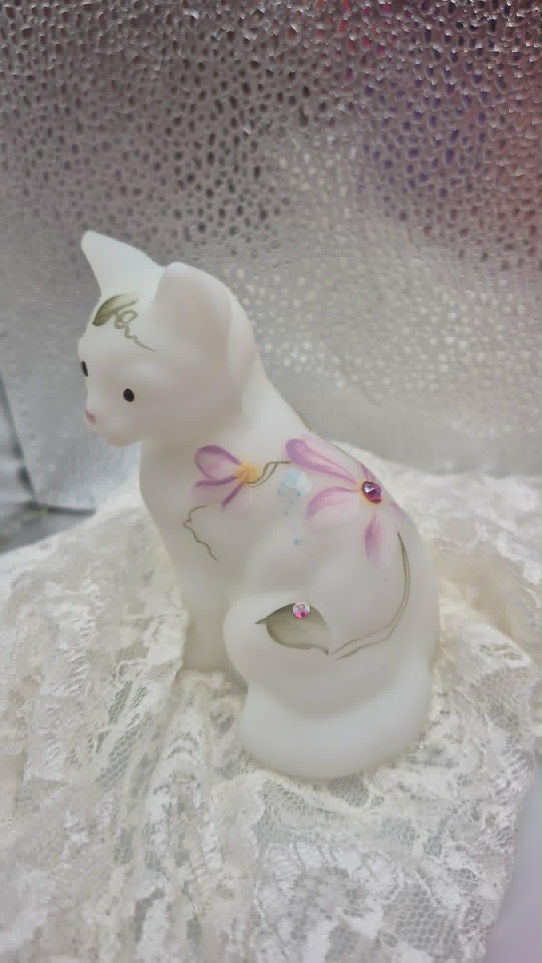 Fenton Cat Satin Figurines Handpainted - Etsy