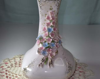 Elegant Baby Pink Bud Vase by Lefton China with Delicate Porcelain Flowers