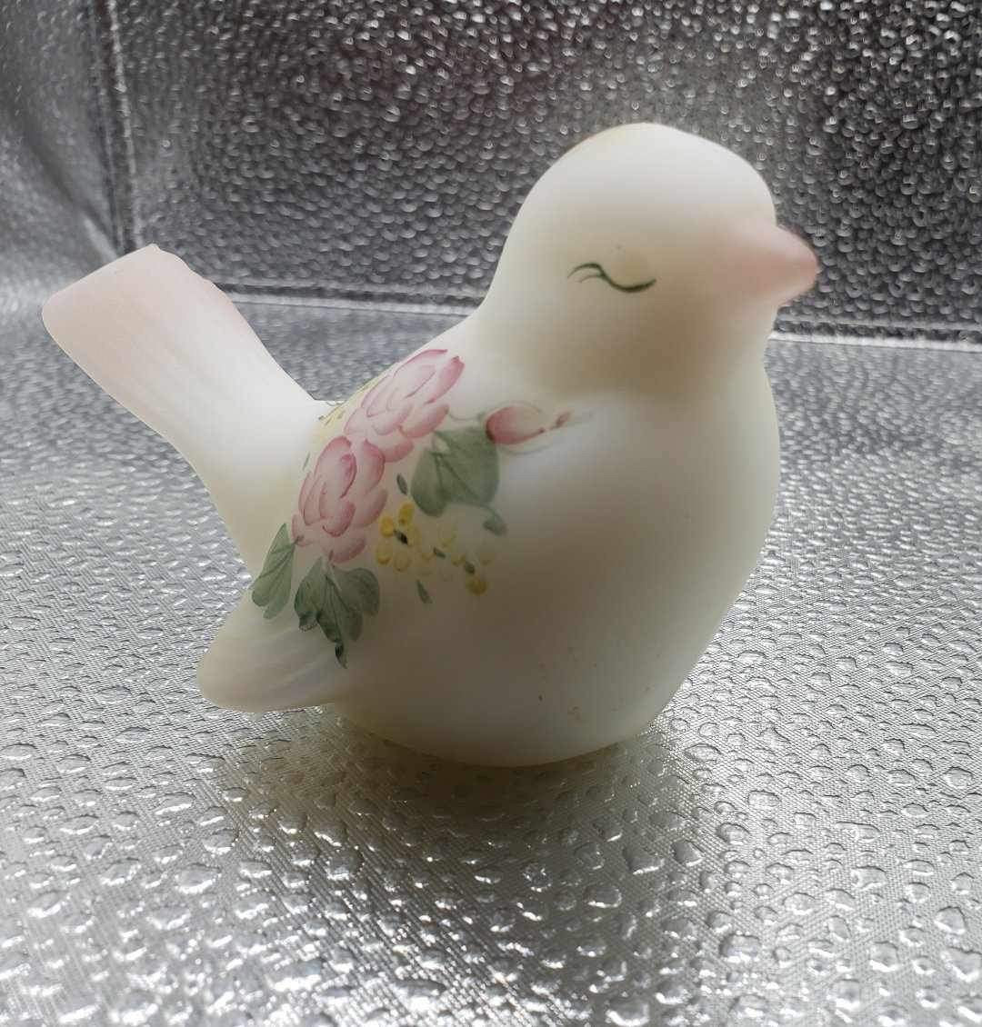 Vintage Fenton Milky White Glass Bird 95th Anniversary