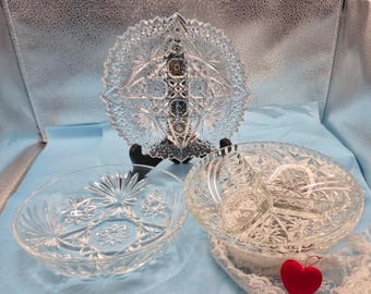 EAPG & ABP Elegant Glass Lot - Vintage 3pcs - Indiana, Federal and Anchor Hocking