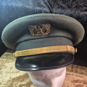 ORIGINAL Genuine Vintage US Army Warrant Officer Cap - Fur Felt Bancroft Military Cap original name tags Jere C. Thorpe Great Condition!