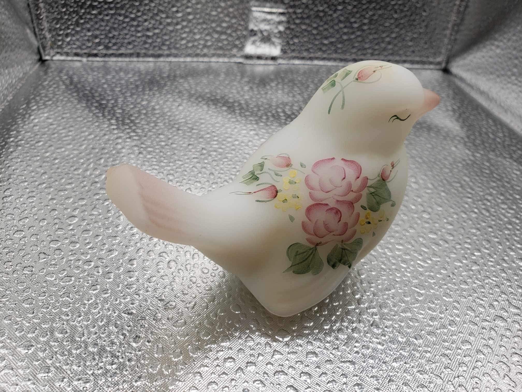 Vintage Fenton Milky White Glass Bird 95th Anniversary