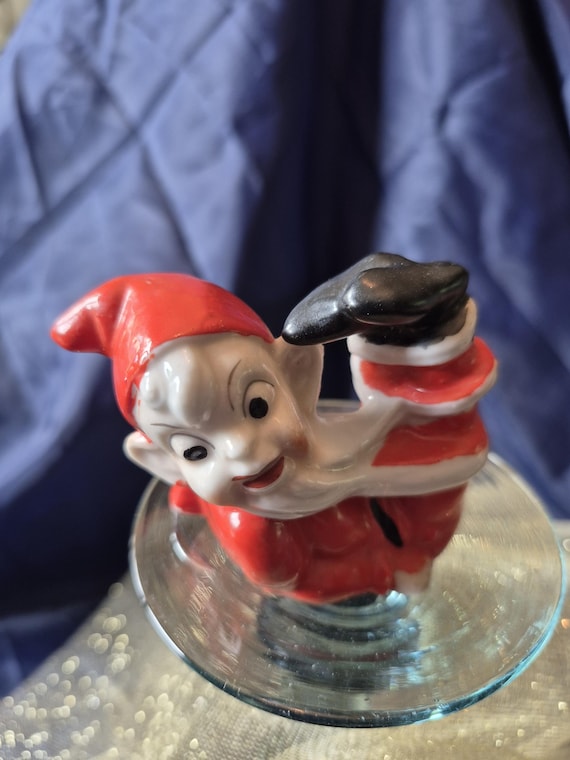 1950年代ビンテージ物 妖精エルフのクリスマス置物プランター 1950年代