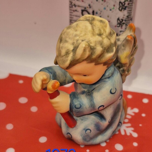 Vintage Hummel Figurine ‘Shining Light’ Goebel West Germany 1990s Original Box Angel with Candle Christmas Decor