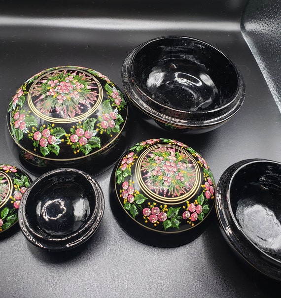 Intriguing Nesting Decorative Round Boxes From Th… - image 6