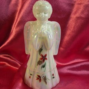 フェントン 天使 エンジェル ピンク フィギュア ビンテージ クリスマス ★ Vintage Fenton Angel Hand Painted and Signed, Fenton Ivory
