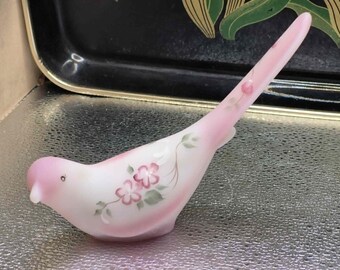 Vintage Fenton Rosalene Pink Uranium Glass Bird of Happiness - Etsy