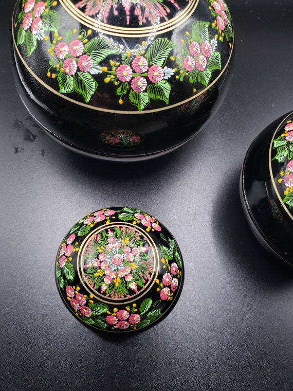 Intriguing Nesting Decorative Round Boxes From Th… - image 3