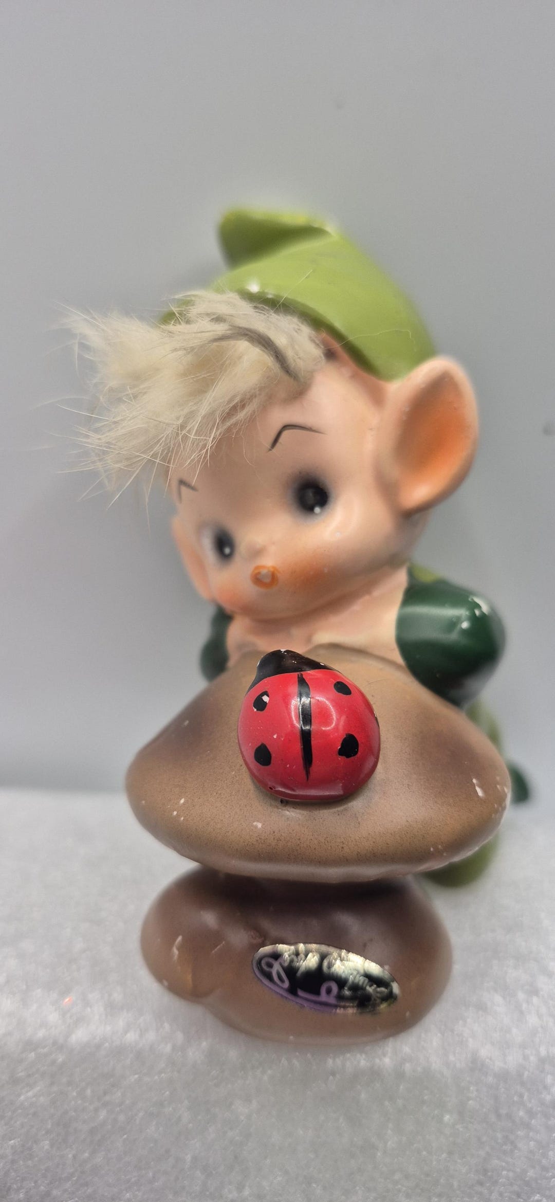 ビンテージ50s 妖精　天使　エルフ　ピクシー　キューピー　ミッドセンチュリー ORIGINAL 1950s Josef Originals Pixie Elf's With Lady Bug - Cutie
