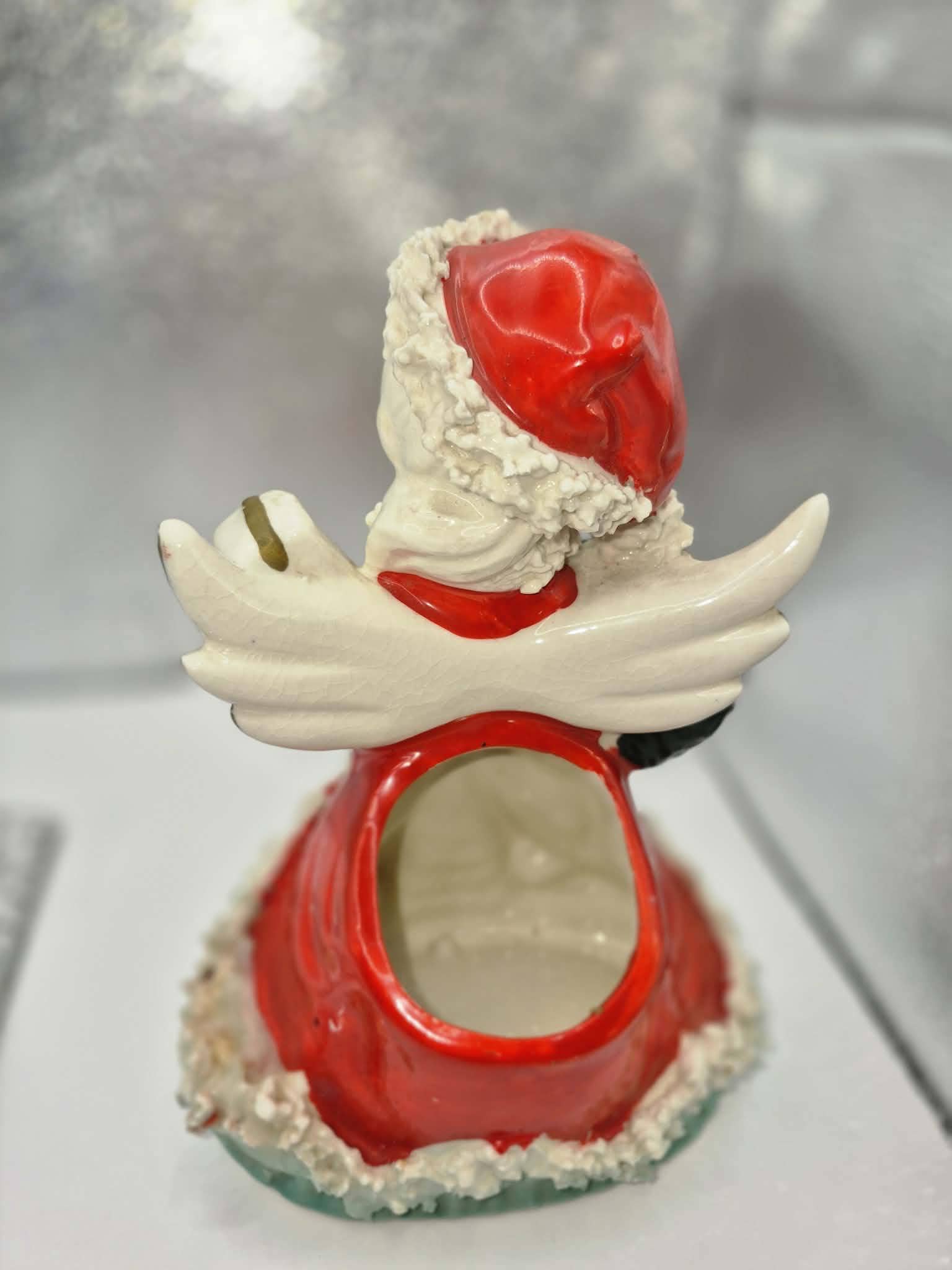 MCM Christmas Angel NAPCO 'shopper Girl' Spaghetti Trim Figurine