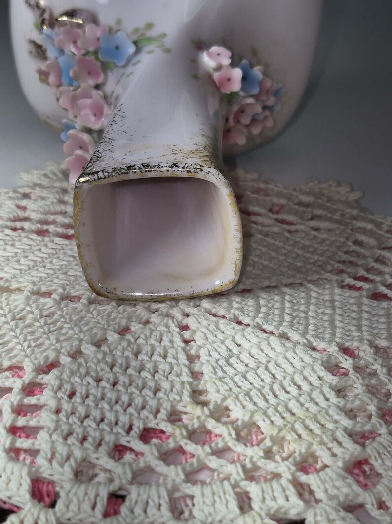Elegant Baby Pink Bud Vase by Lefton China with Delicate Porcelain Flowers image 7