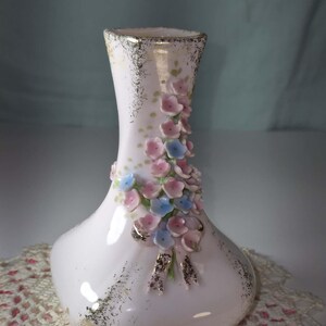 Elegant Baby Pink Bud Vase by Lefton China with Delicate Porcelain Flowers image 2